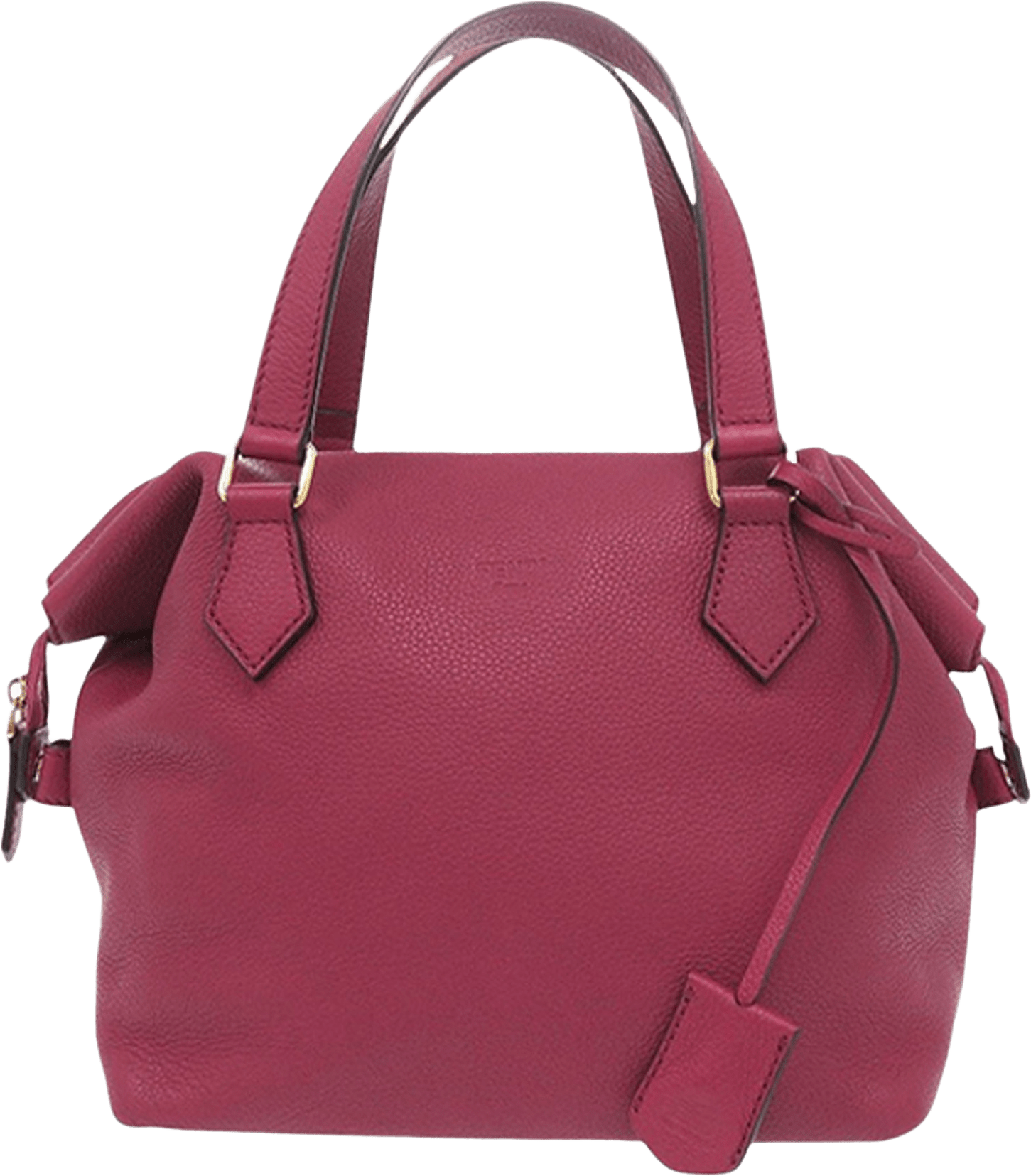Fendi Small Leather Double Handle Tote, från Luxclusif, i färgen rosa.