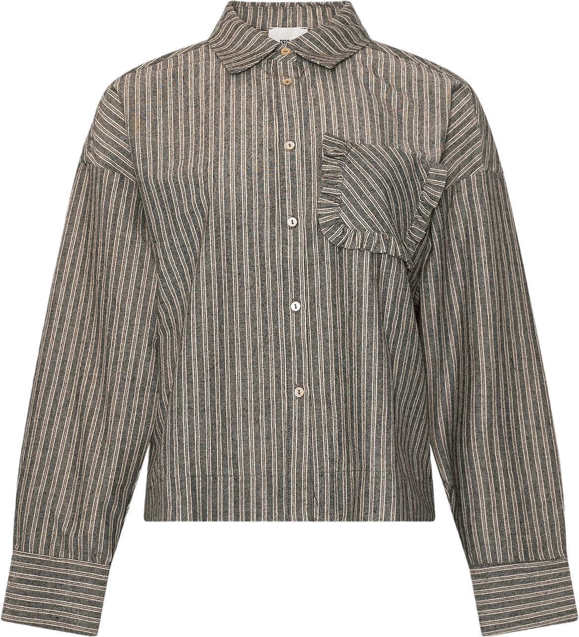 Hansina, Shirt - Deepest Grey Stripe, från Tiffany, i färgen deepest grey stripe.