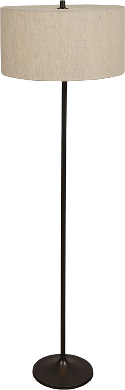 Golvlampa Soft Ø44, från Belid, i färgen linne natur/metallic bronze.