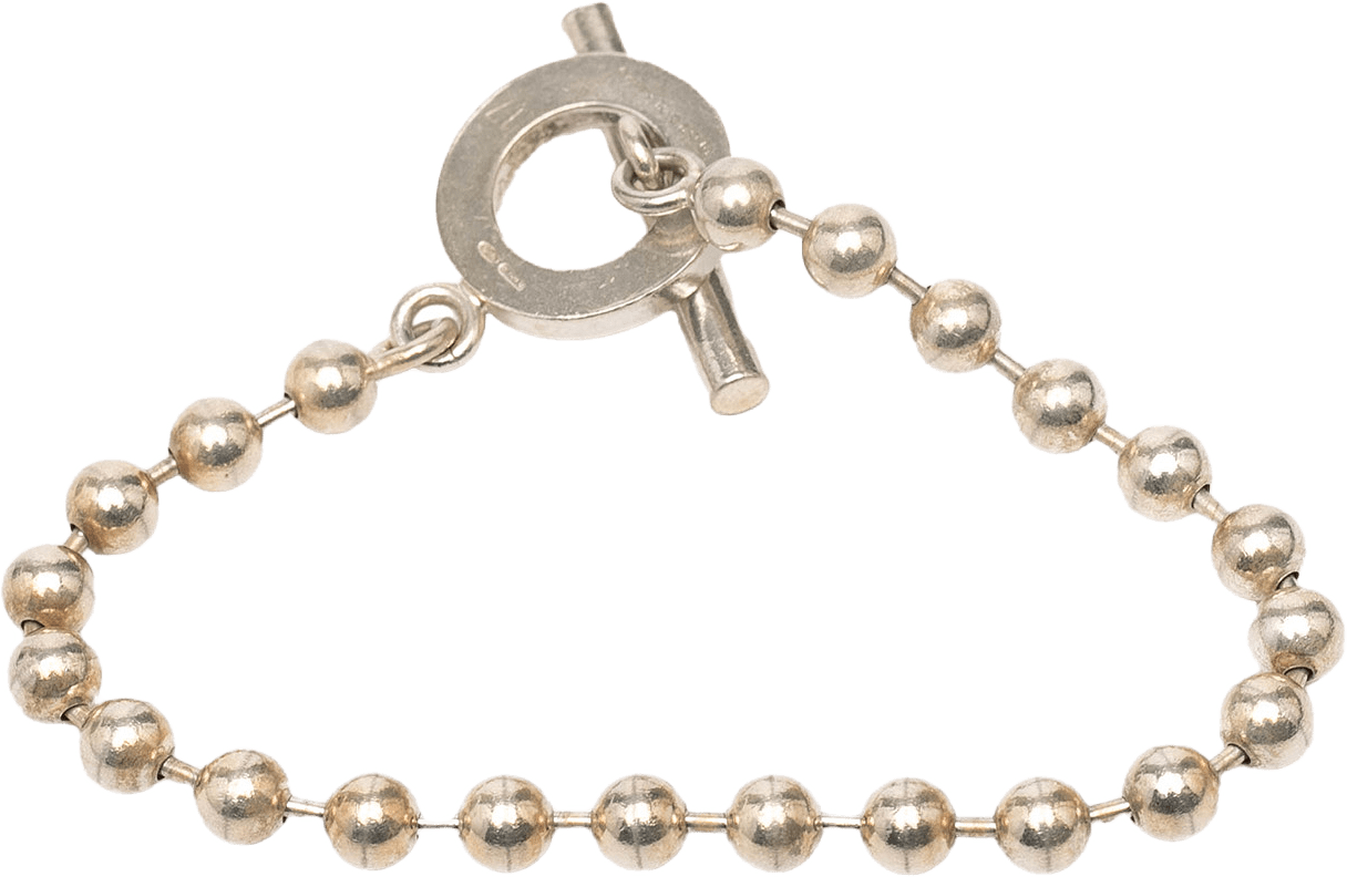 Gucci Sterling Silver Ball Chain Toggle Bracelet, från Luxclusif, i färgen silver.