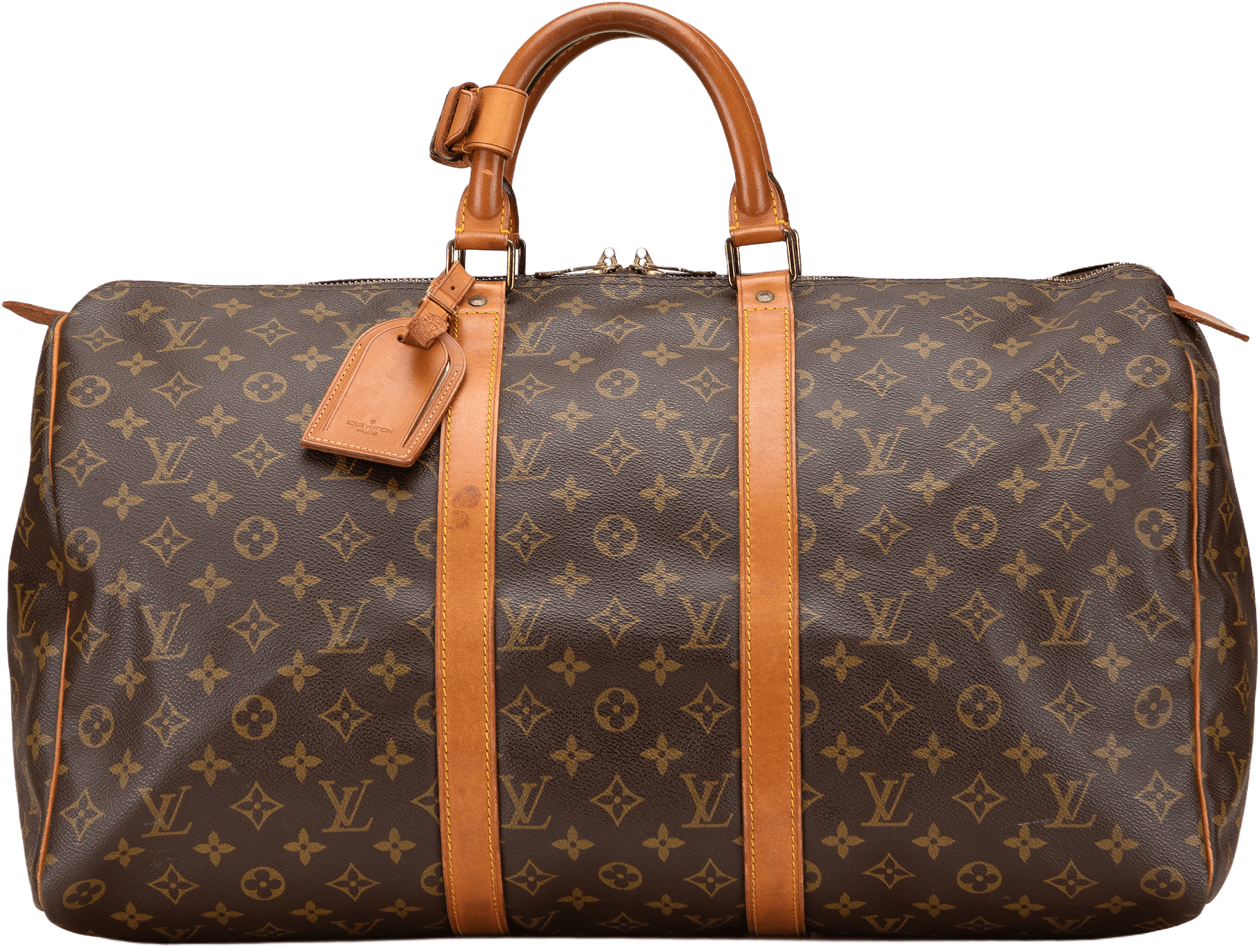 Louis Vuitton Monogram Keepall 50, från Luxclusif, i färgen brown.