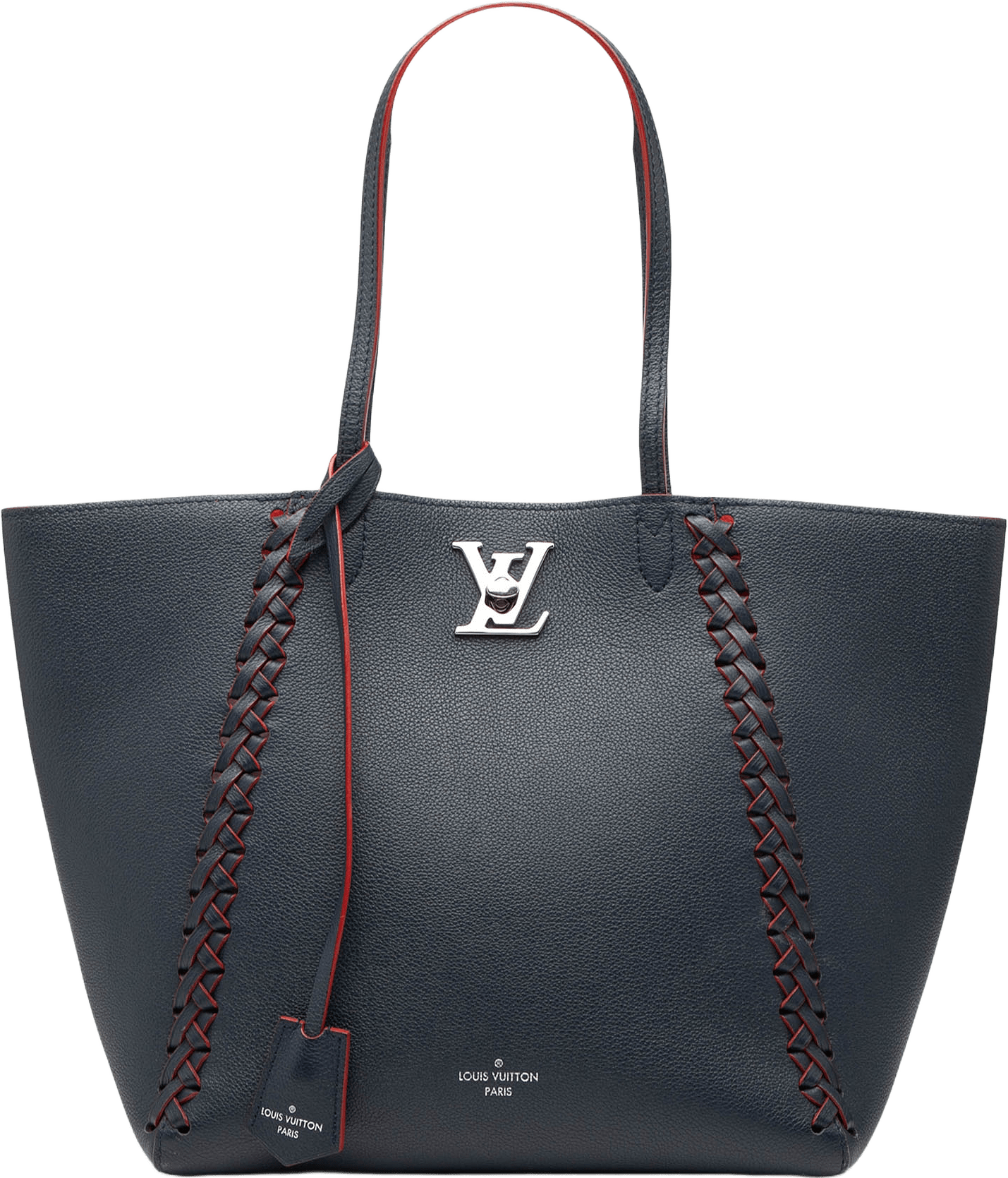 Louis Vuitton Lockme Cabas, från Luxclusif, i färgen navy.