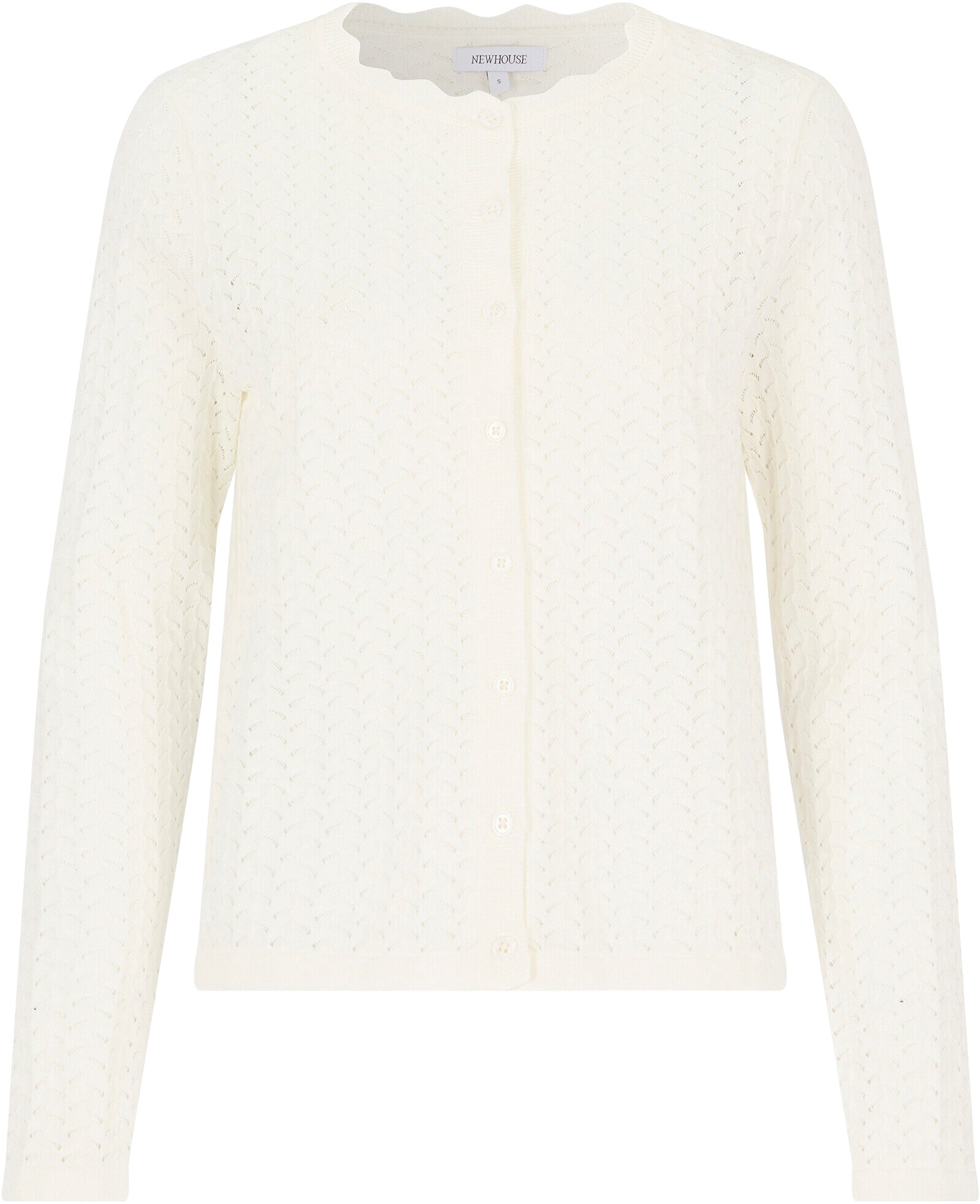 Livia Knitted Cardigan, från Newhouse, i färgen offwhite.