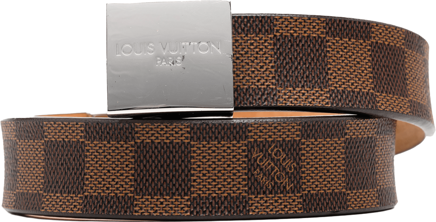 Louis Vuitton Damier Ebene Ceinture Belt, från Luxclusif, i färgen brown.