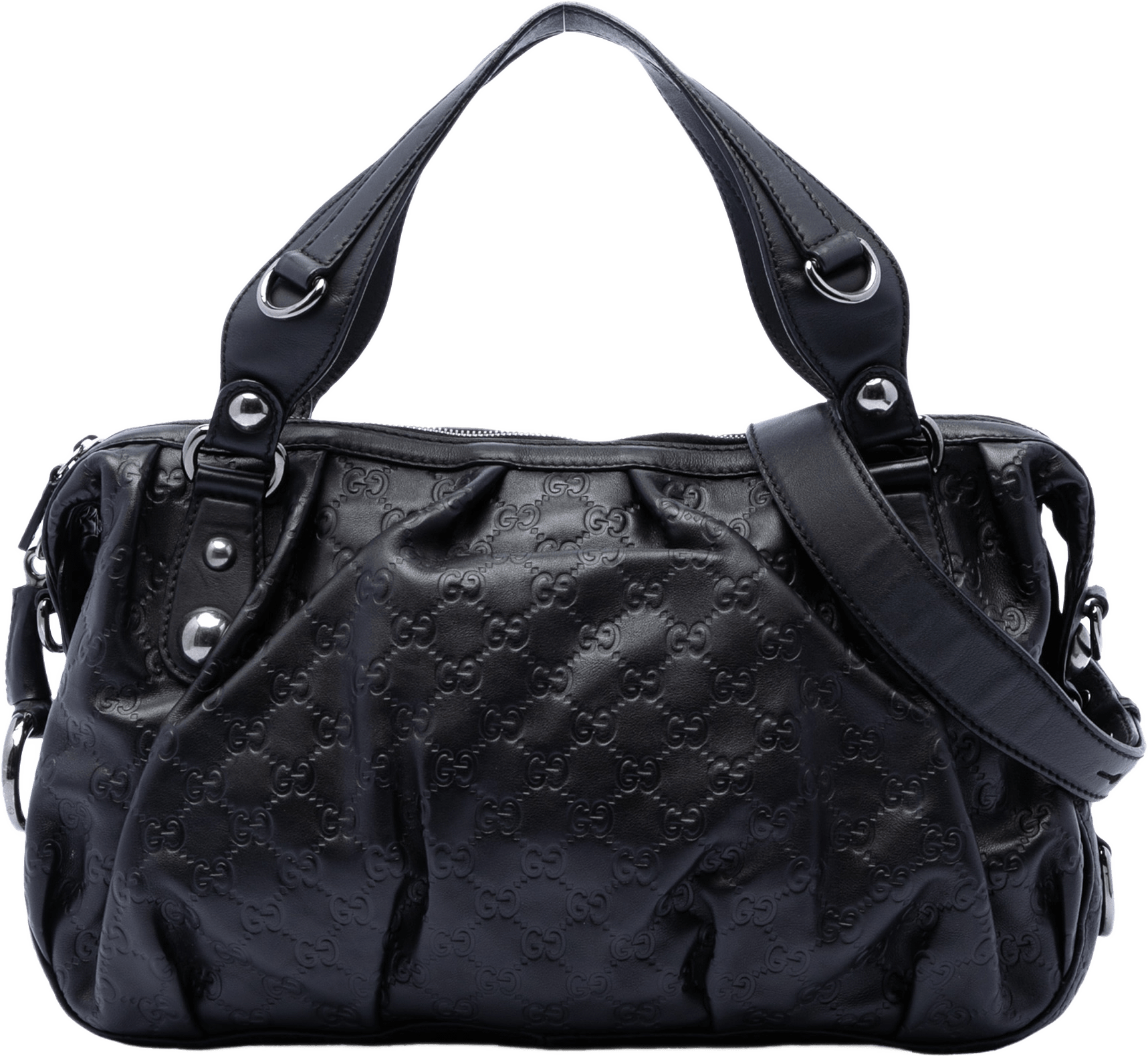 Gucci Guccissima Icon Bit Satchel, från Luxclusif, i färgen black.