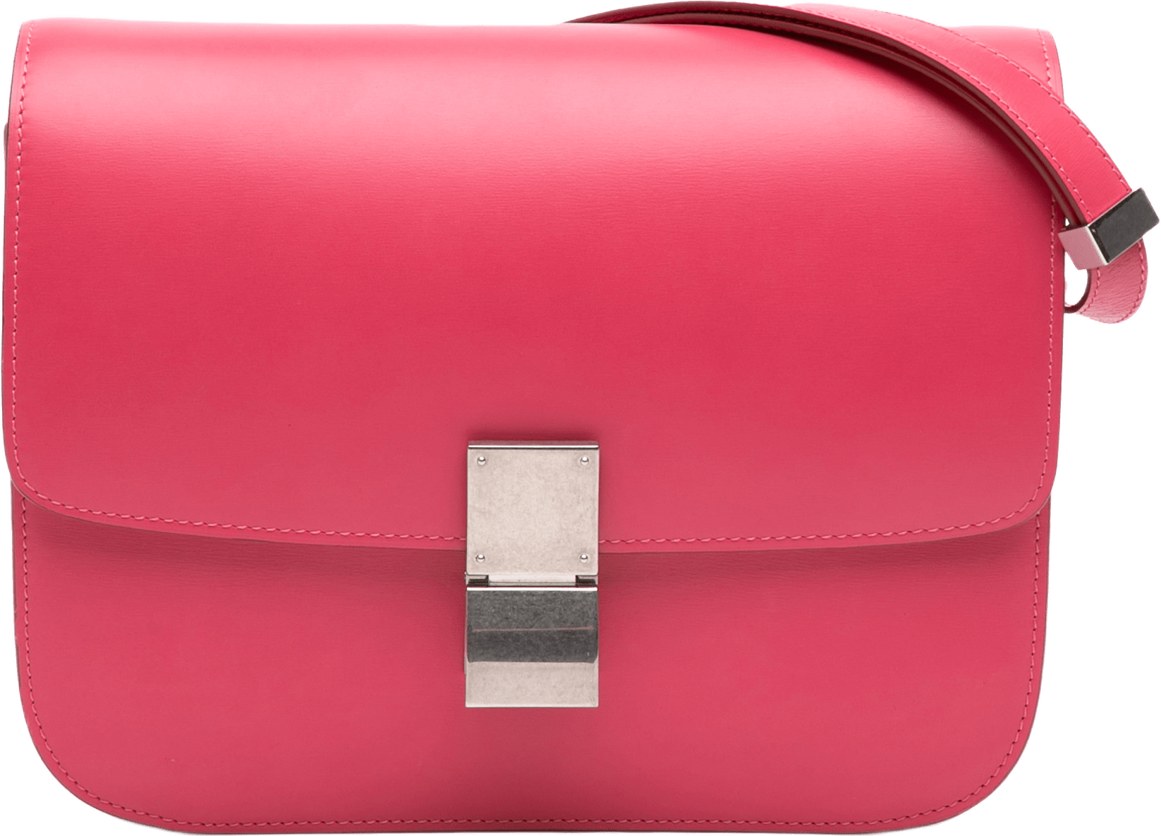 Celine Medium Calfskin Classic Box, från Luxclusif, i färgen rosa.