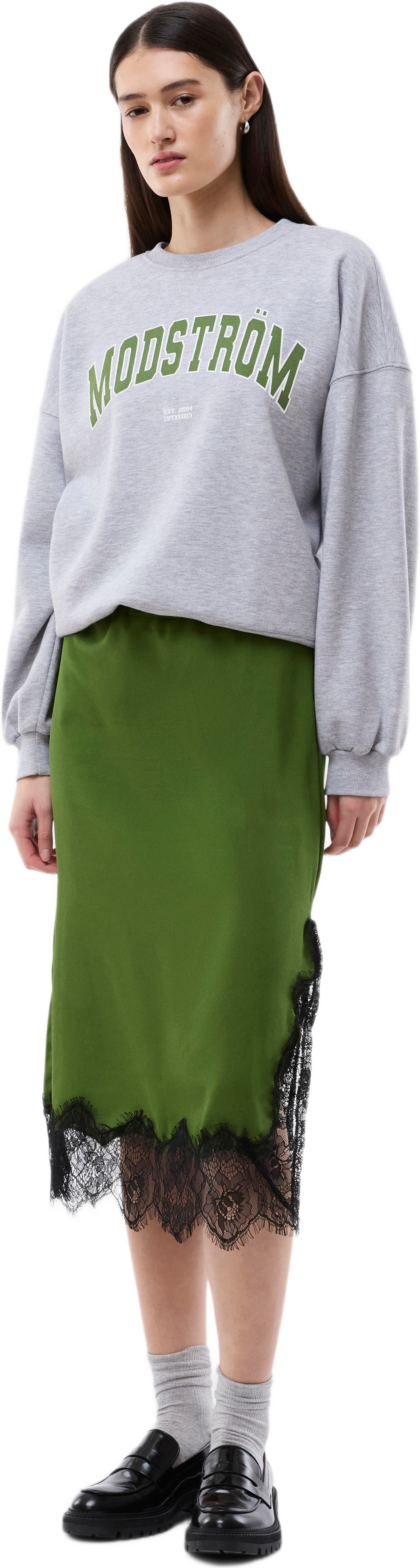 Bakirmd Sweat, från Modström, i färgen grey melange.