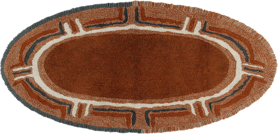 Ullbar Matta Karibu, 110x200 Cm, från LORENA CANALS, i färgen cinnamon, champagne, seashell, charcoal and walnut..