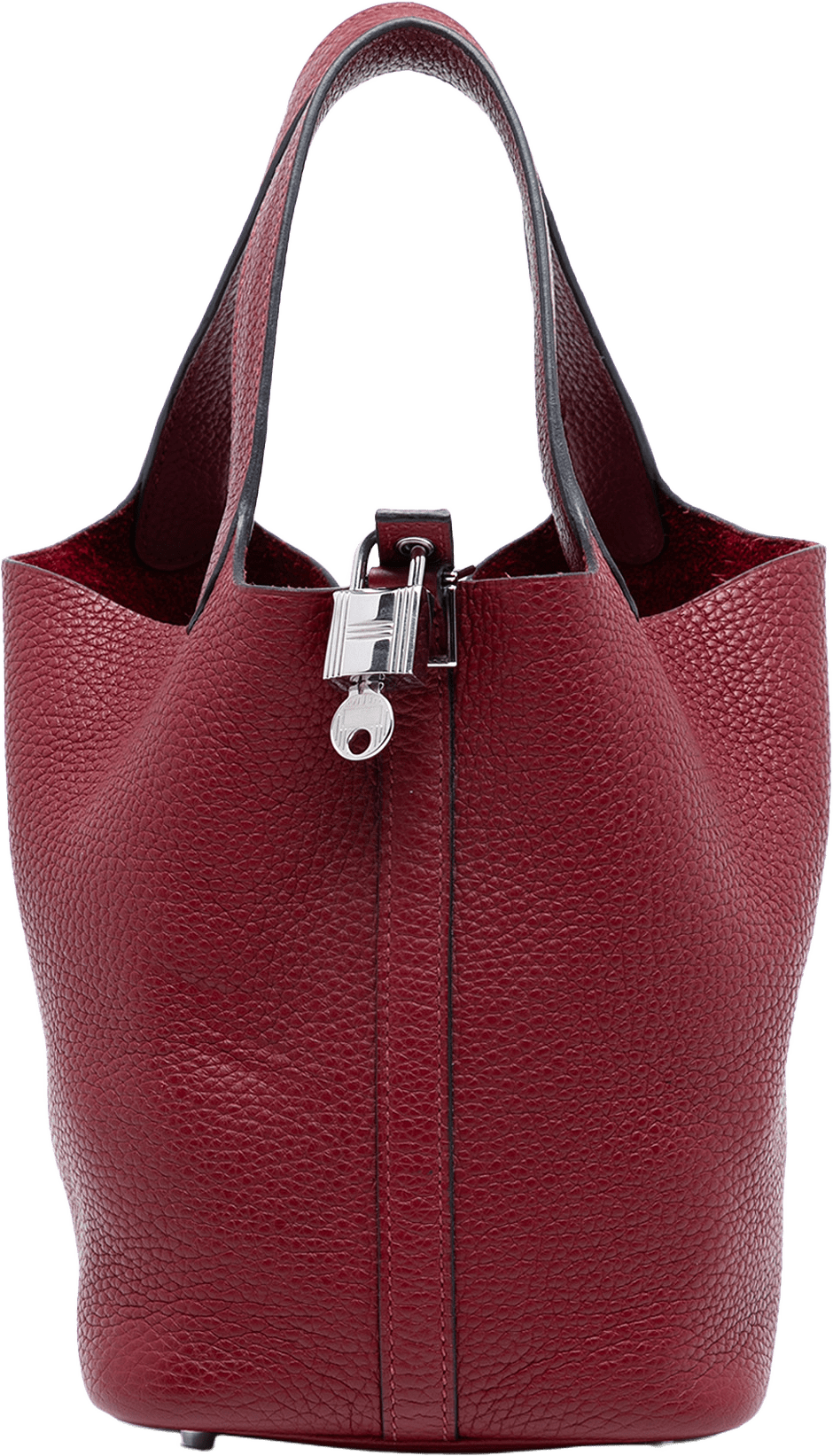 Hermès Clemence Picotin Lock 18, från Luxclusif, i färgen red.