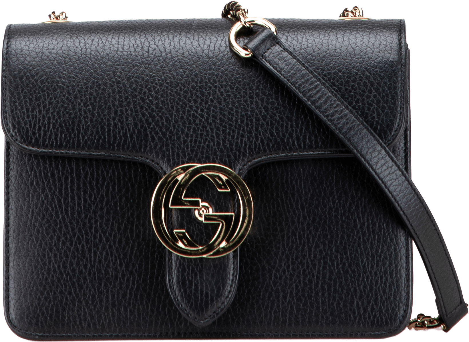 Gucci Small Dollar Calfskin Interlocking G Crossbody, från Luxclusif, i färgen black.