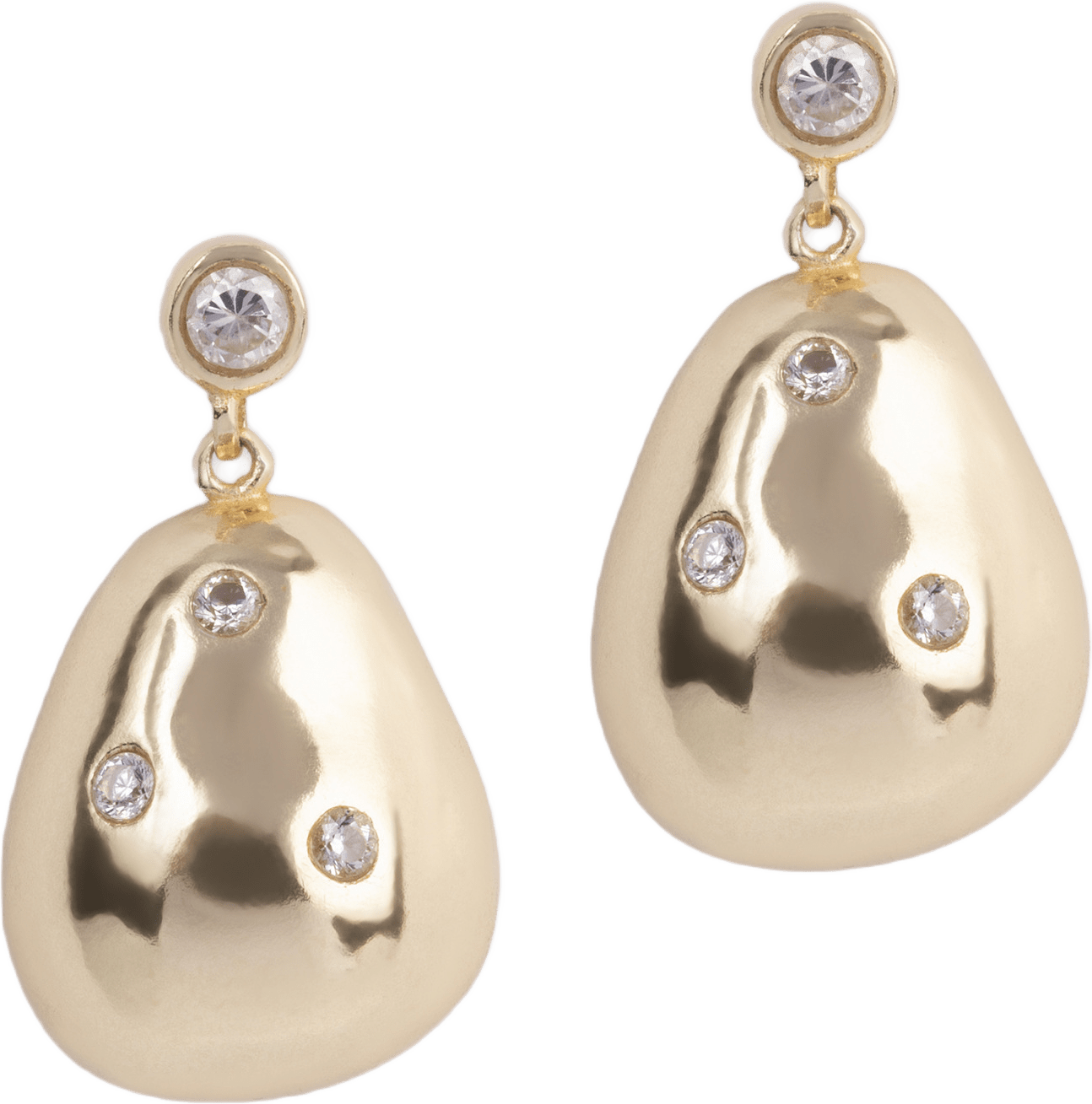 Sparkling Drop Örhänge, från pfgSTOCKHOLM, i färgen gold.