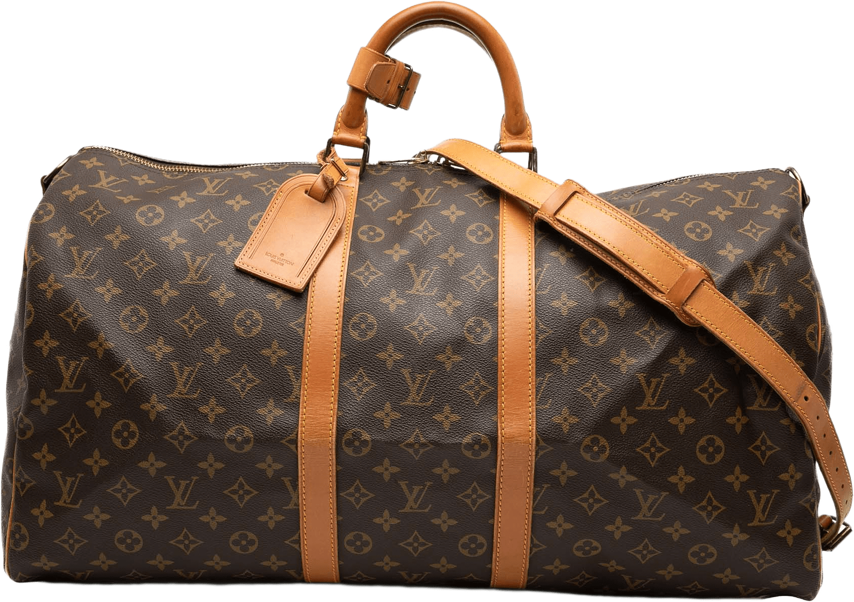 Louis Vuitton Monogram Keepall Bandouliere 55, från Luxclusif, i färgen brown.