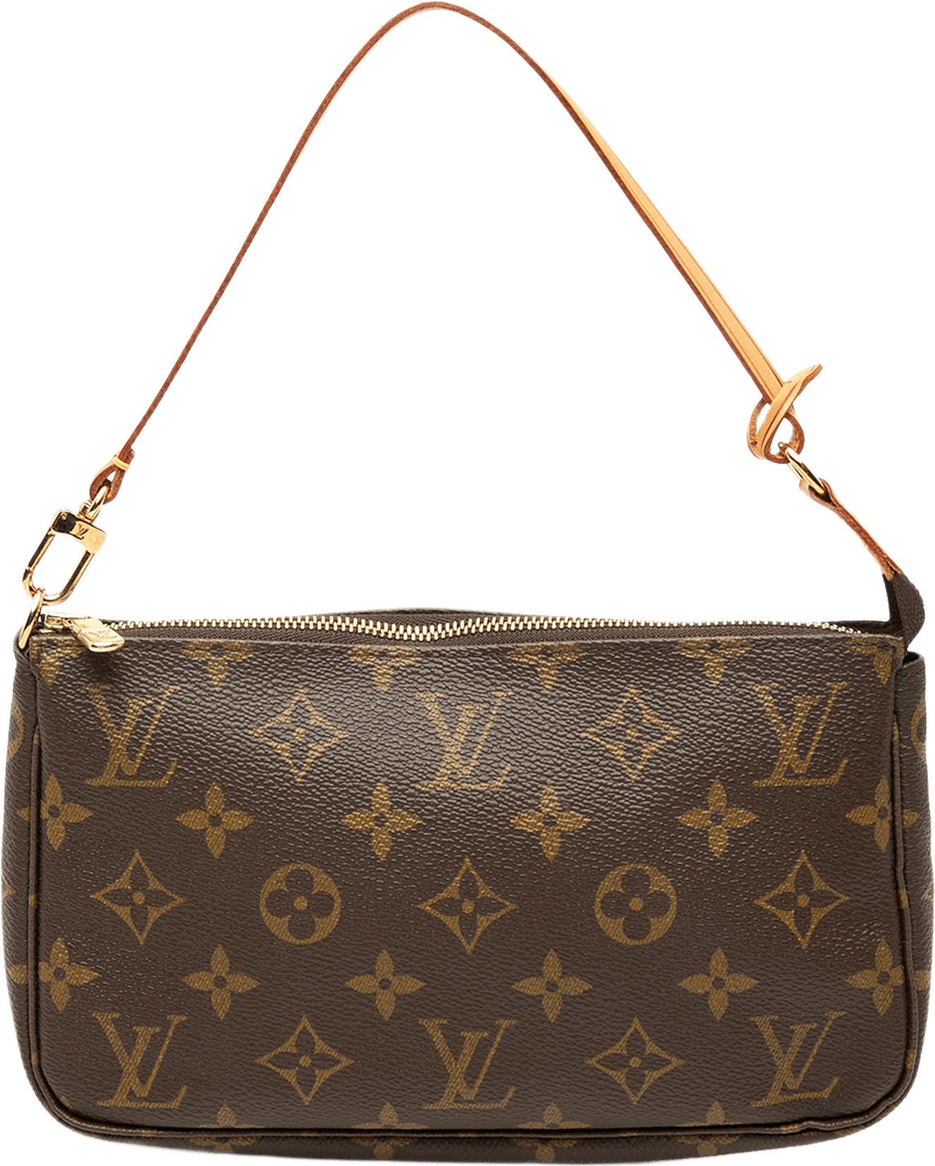 Louis Vuitton Monogram Pochette Accessoires, från Luxclusif, i färgen brun.
