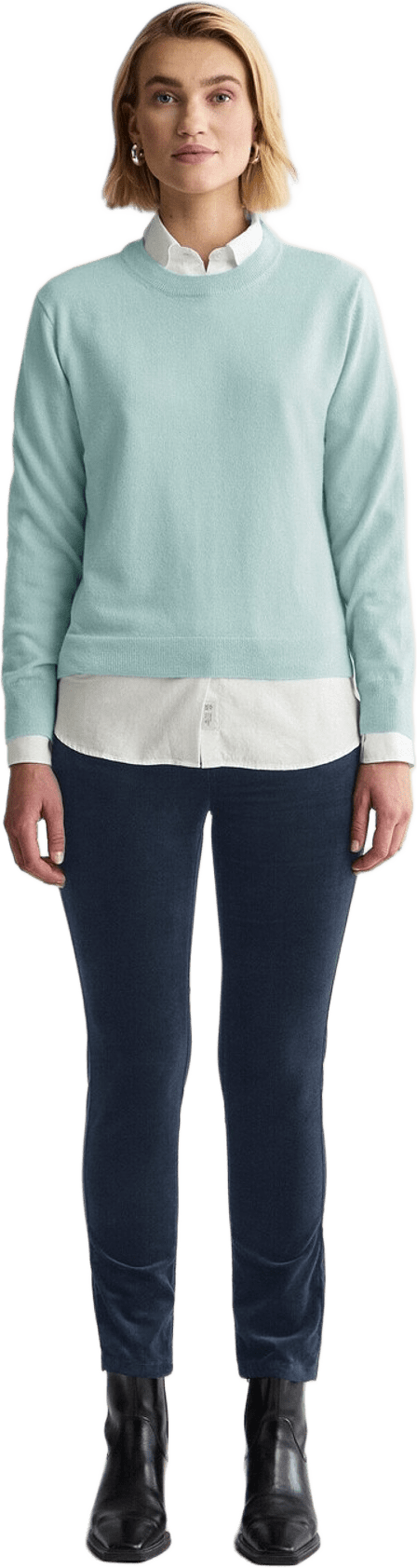 Lamullströja Kendell, från Newhouse, i färgen ljusblå.