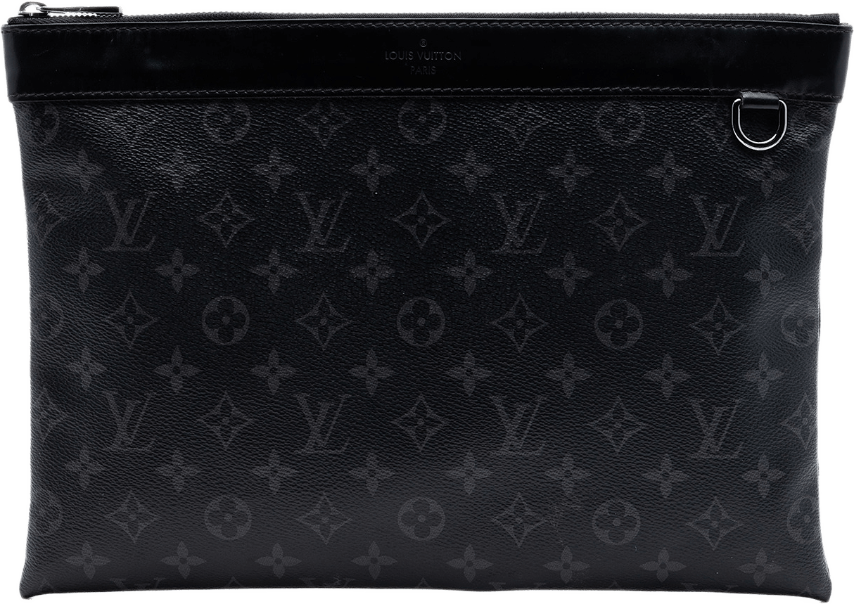 Louis Vuitton Monogram Eclipse Discovery Pochette Gm, från Luxclusif, i färgen svart.