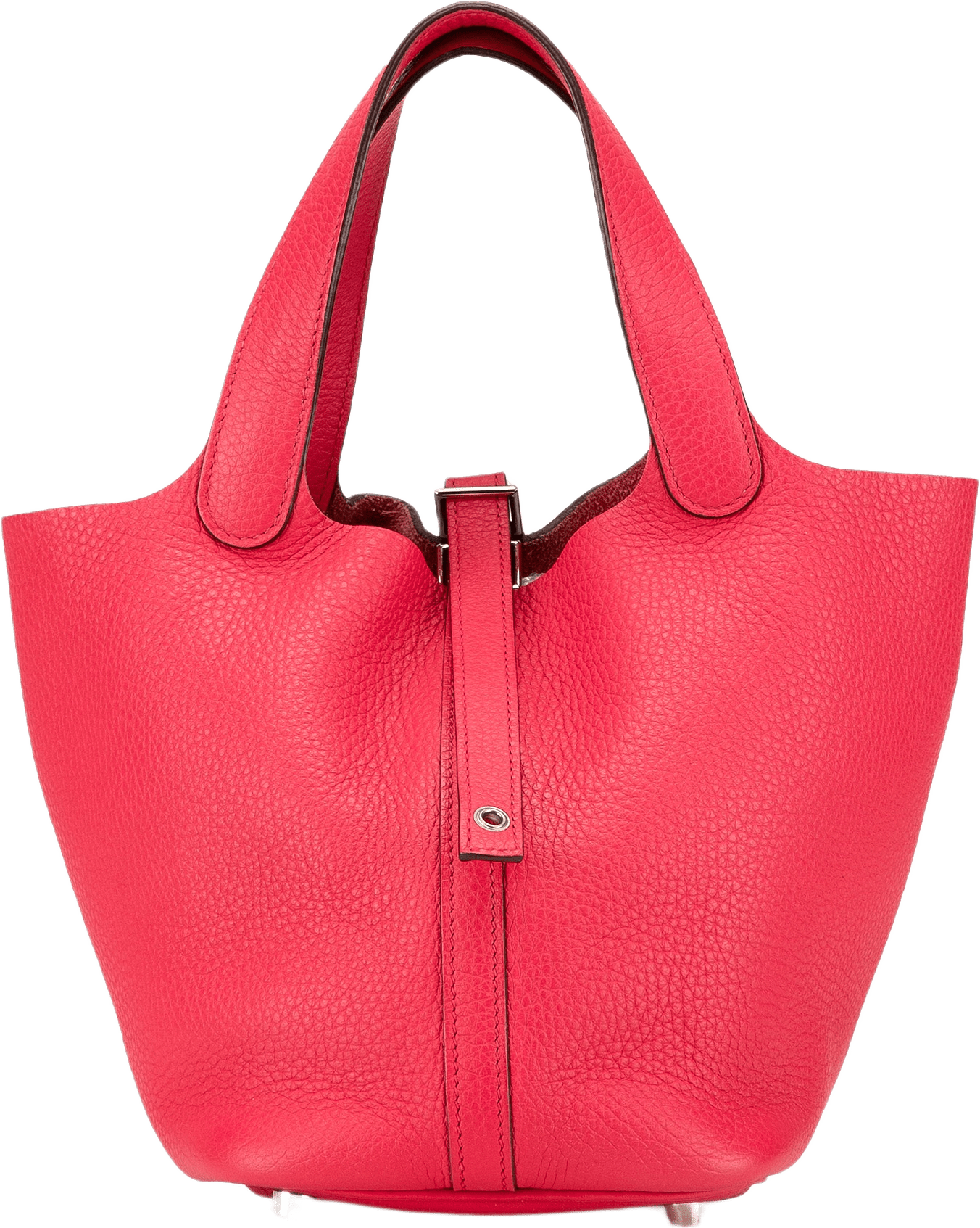 Hermès Clemence Picotin Lock 18, från Luxclusif, i färgen hot pink.