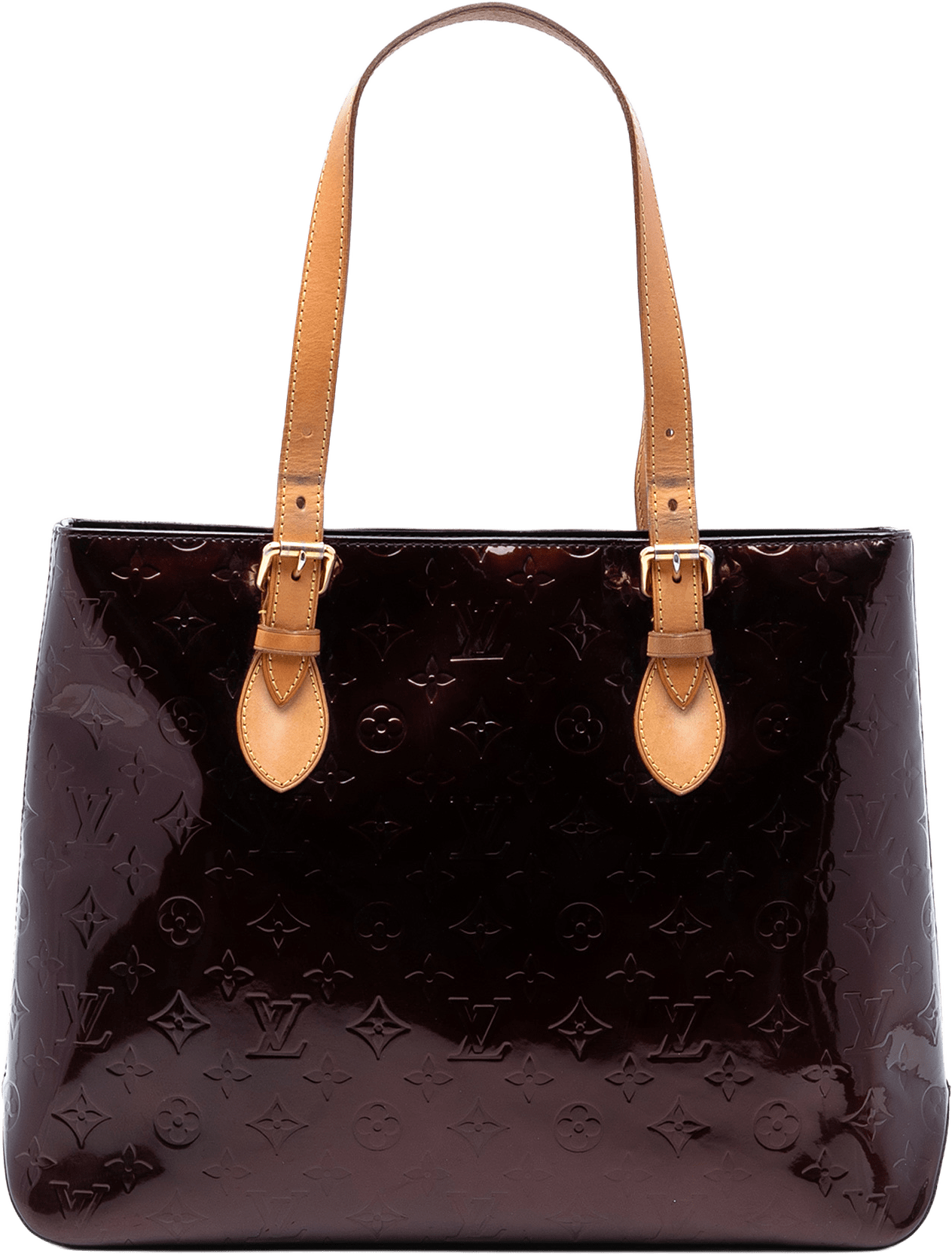 Louis Vuitton Monogram Vernis Brentwood, från Luxclusif, i färgen purple.