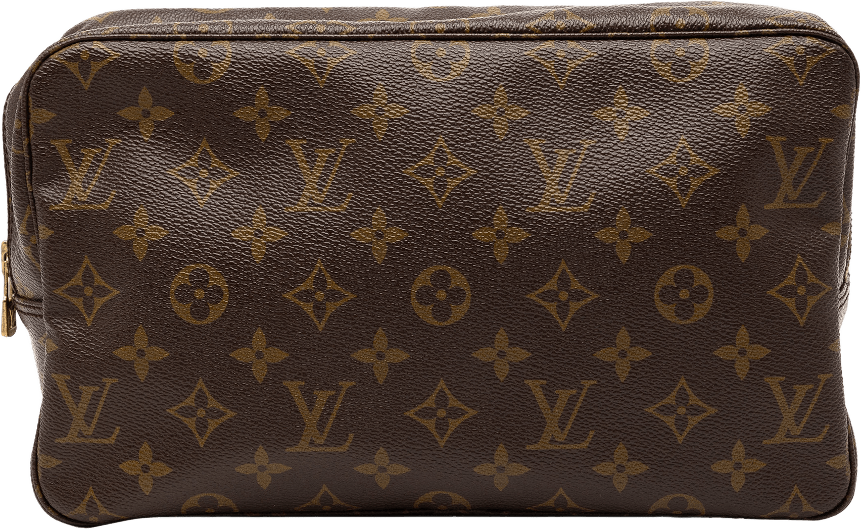 Louis Vuitton Monogram Trousse Toilette 28, från Luxclusif, i färgen brown.