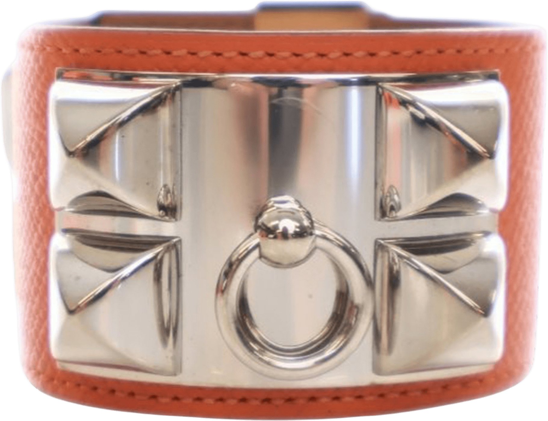 Hermès Epsom Collier De Chien Bracelet T2, från Luxclusif, i färgen dark orange.