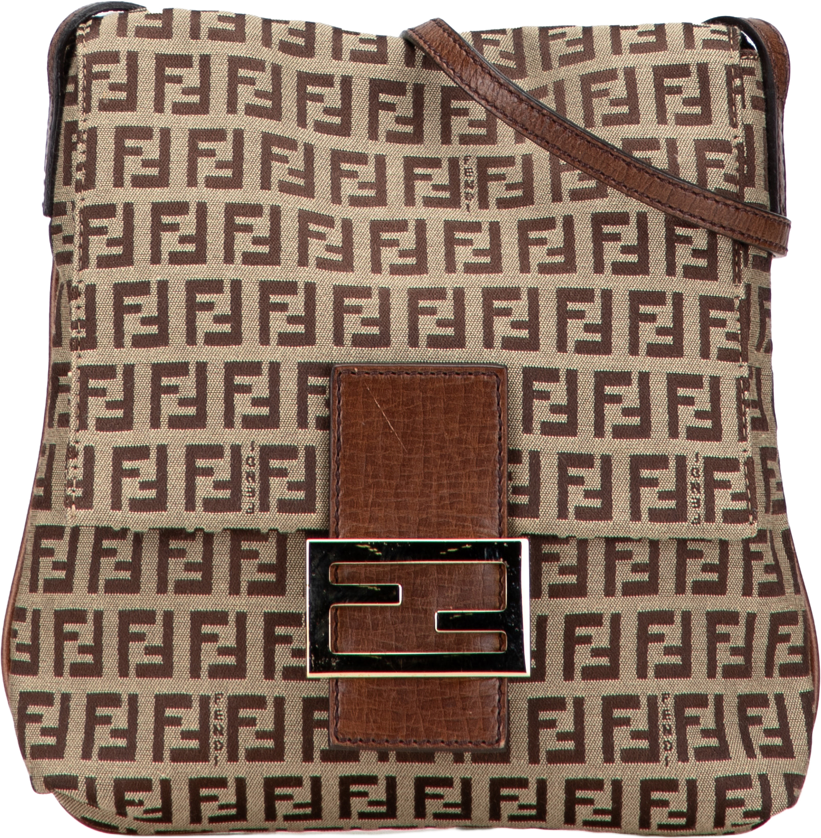 Fendi Zucchino Canvas Crossbody, från Luxclusif, i färgen beige.