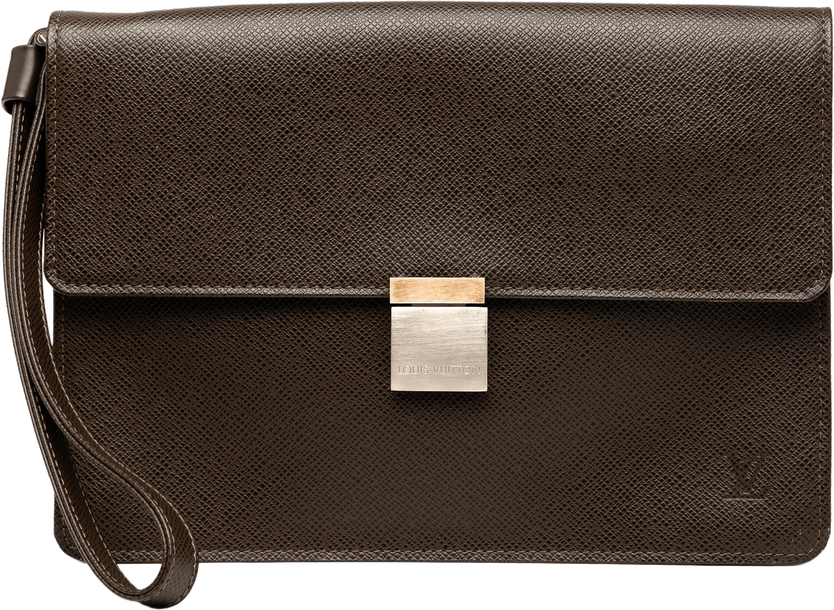Louis Vuitton Taiga Selenga, från Luxclusif, i färgen dark brown.