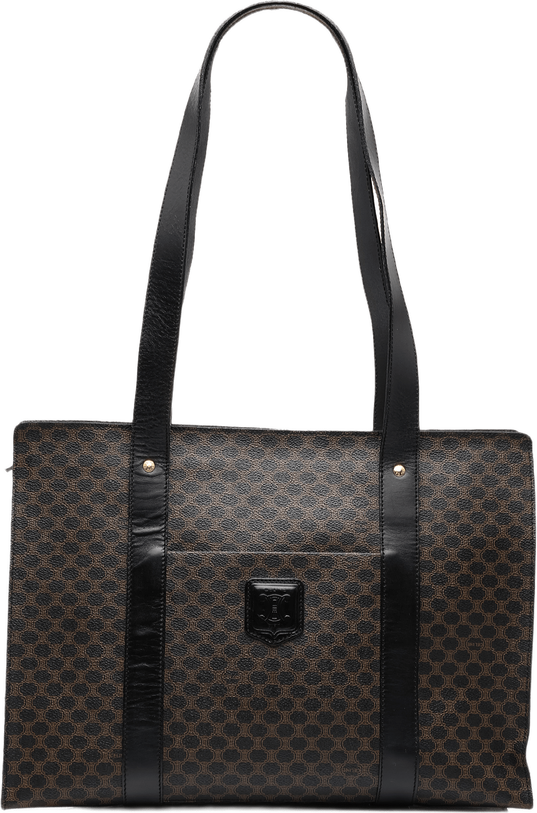 Celine Macadam Coated Canvas Tote, från Luxclusif, i färgen brun.
