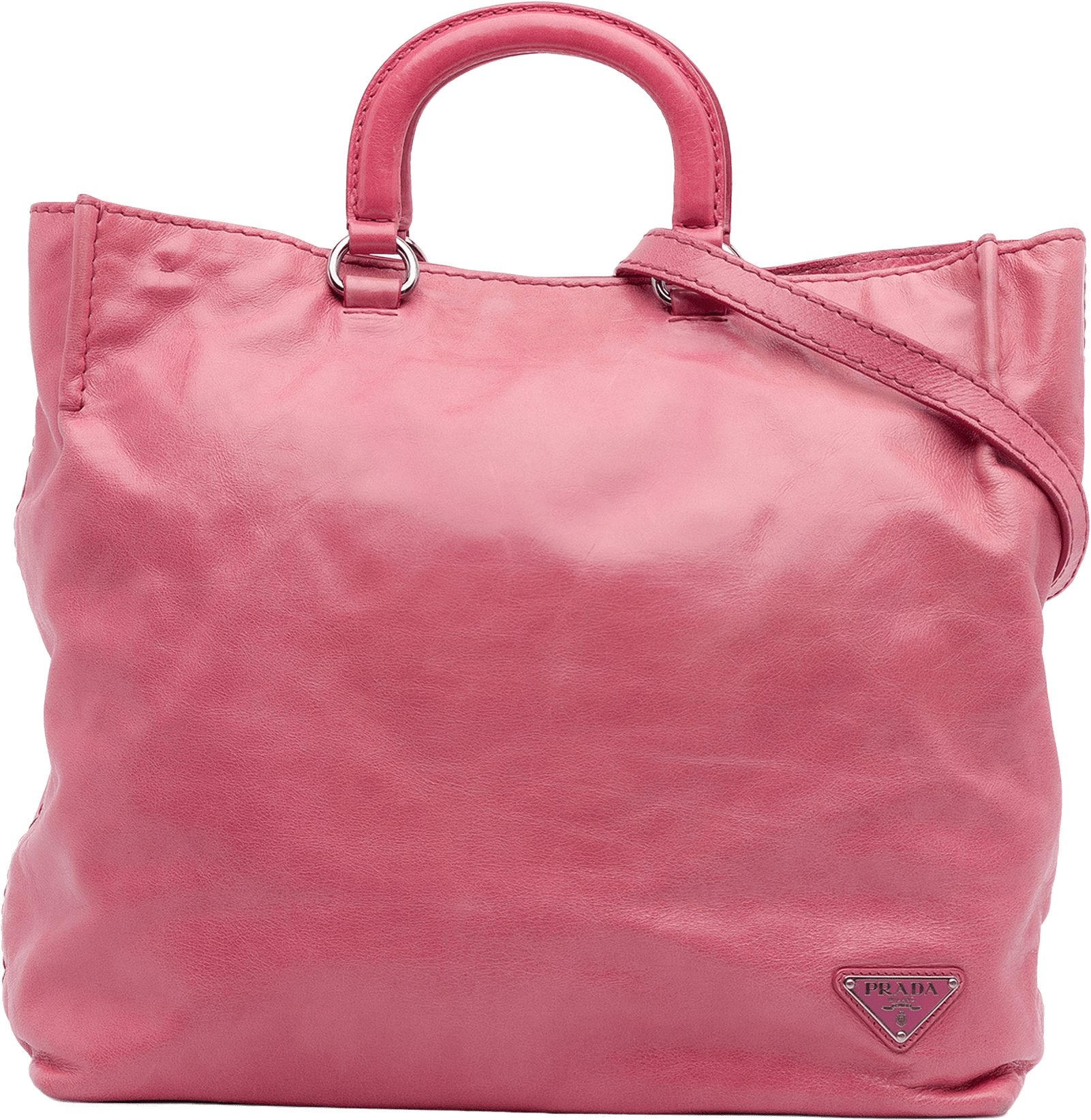 Prada Vitello Shine Open Convertible Tote, från Luxclusif, i färgen pink.