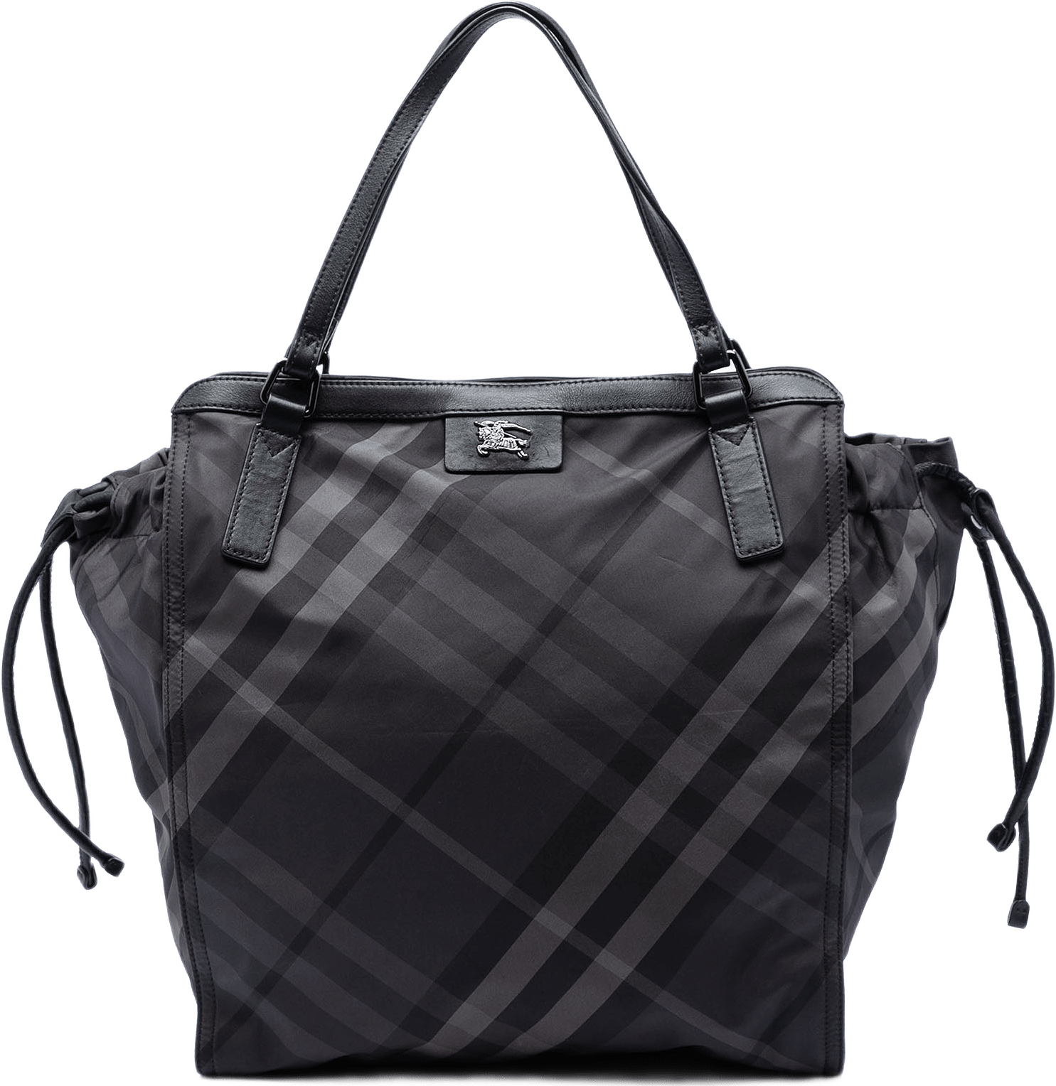 Burberry Smoke Check Nylon Buckleigh Tote, från Luxclusif, i färgen svart.