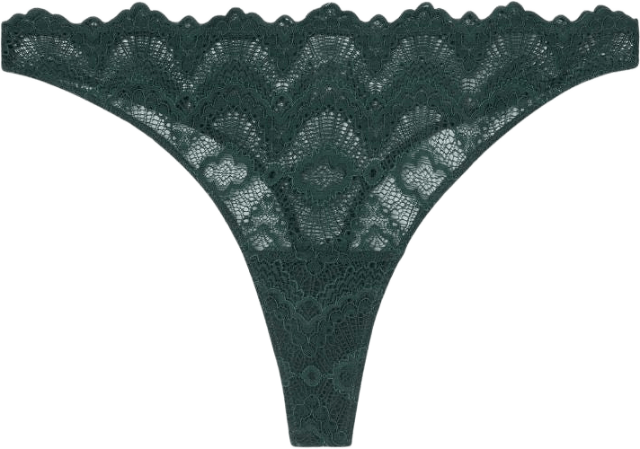 Lace Thong, från Understatement, i färgen pine green.