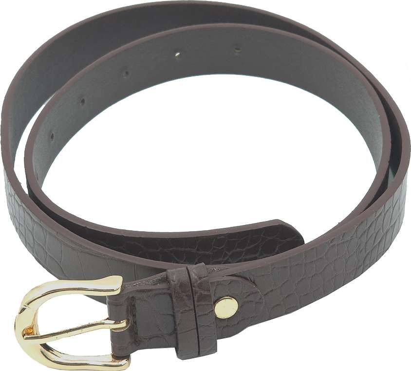 Bälte 2,3cm I Croco Mönster, från Complement, i färgen brown.