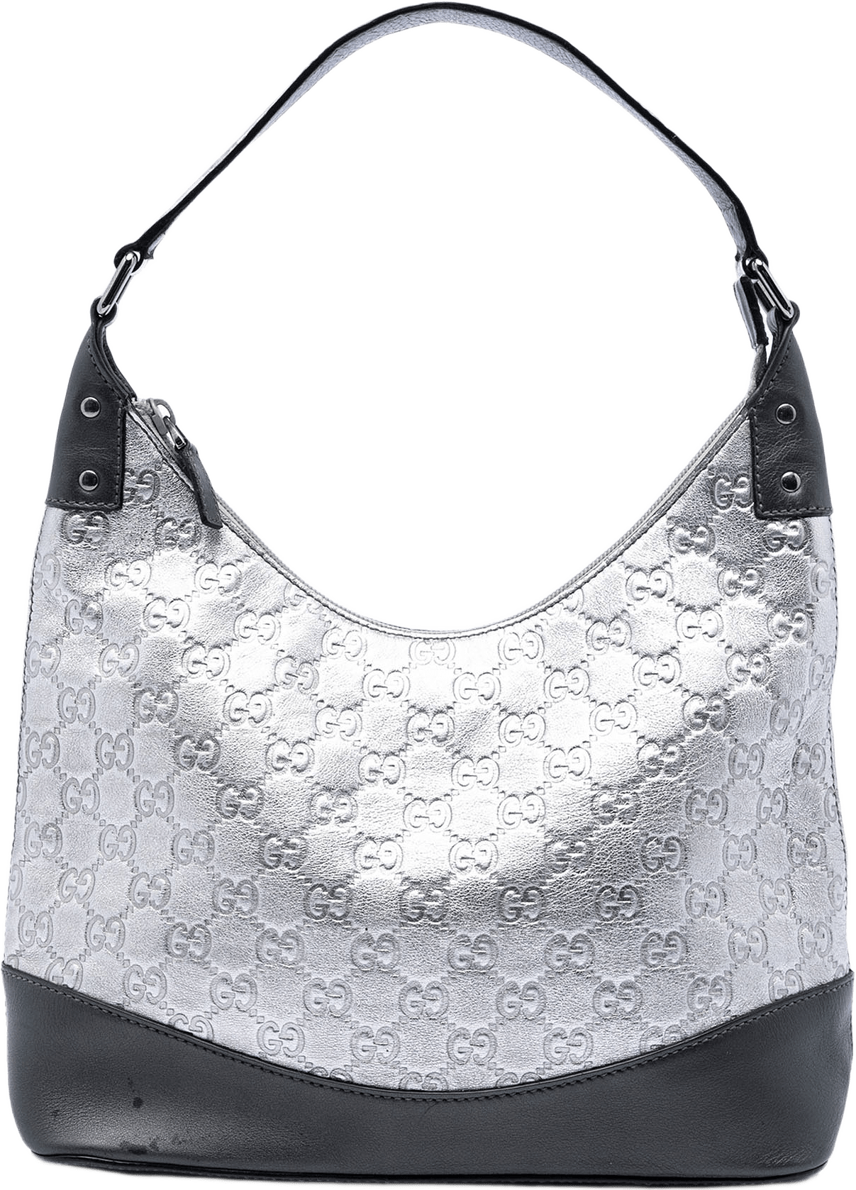 Gucci Metallic Guccissima Shoulder Bag, från Luxclusif, i färgen silver.
