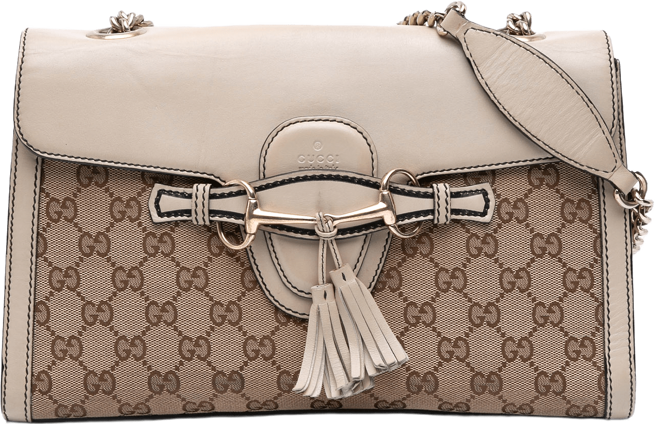 Gucci Medium Gg Canvas Emily Shoulder Bag, från Luxclusif, i färgen beige.
