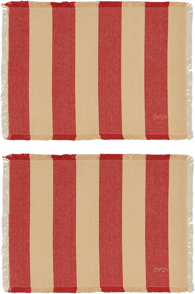 Toppu Placemat - Pack Of 2, från OYOY Living, i färgen red,offwhite.