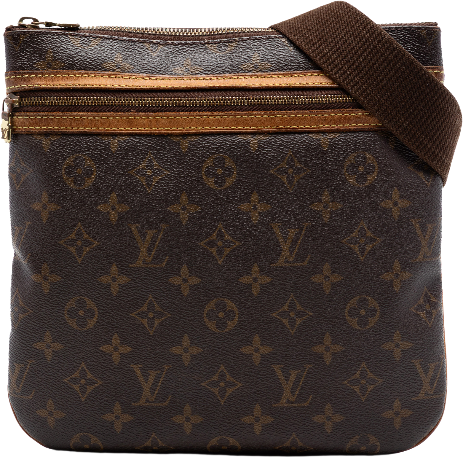 Louis Vuitton Monogram Bosphore Pochette, från Luxclusif, i färgen brown.