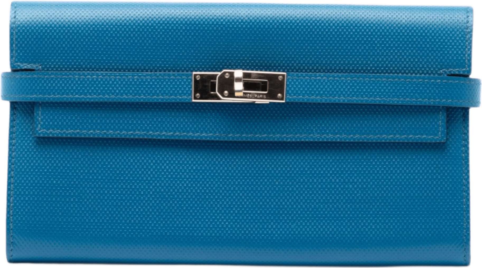 Hermès Grain D H Kelly Longue Wallet, från Luxclusif, i färgen blue.