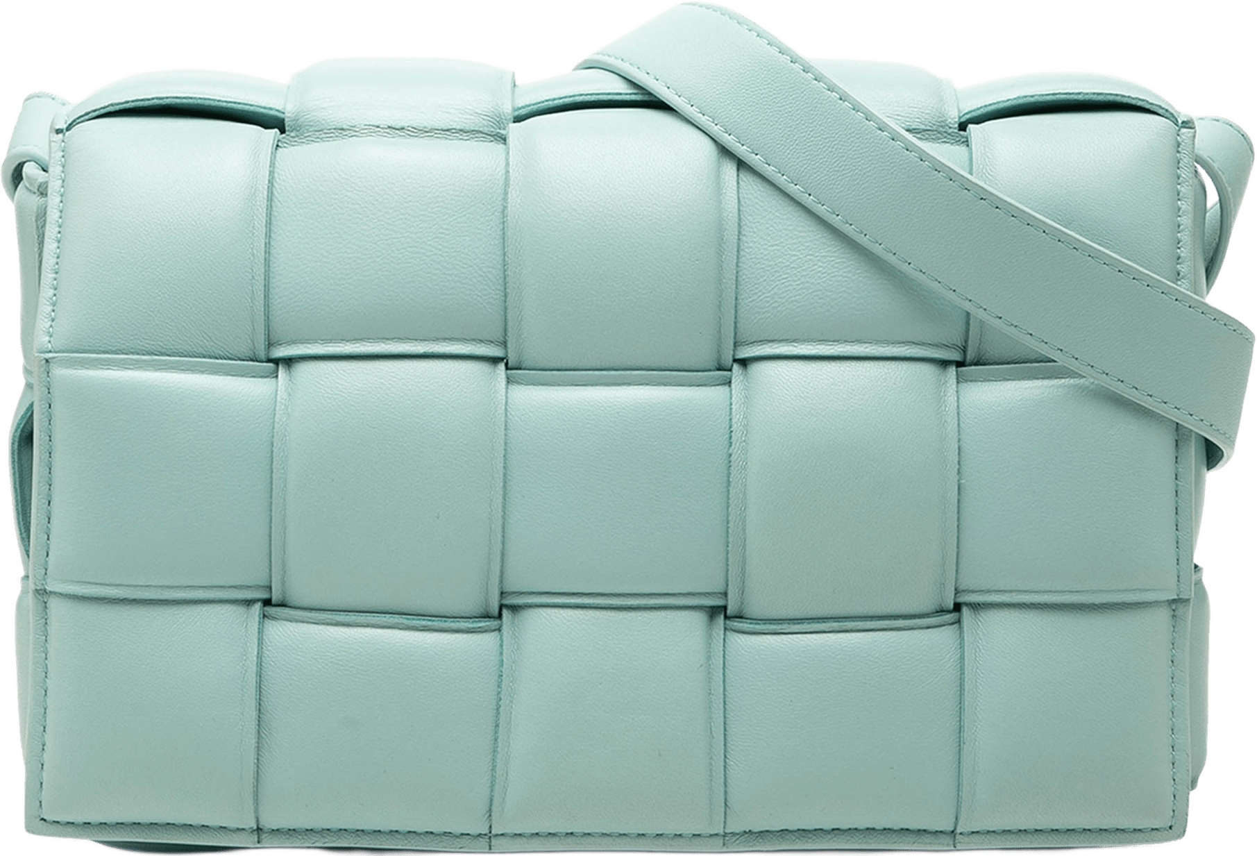 Bottega Veneta Nappa Intrecciato Padded Cassette Crossbody, från Luxclusif, i färgen blå.