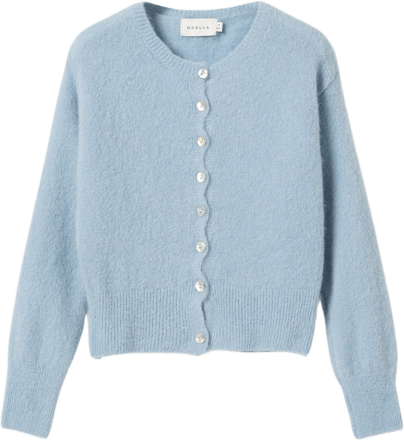 N-anya Knit Cardigan - Sky Blue, från Noella, i färgen sky blue.