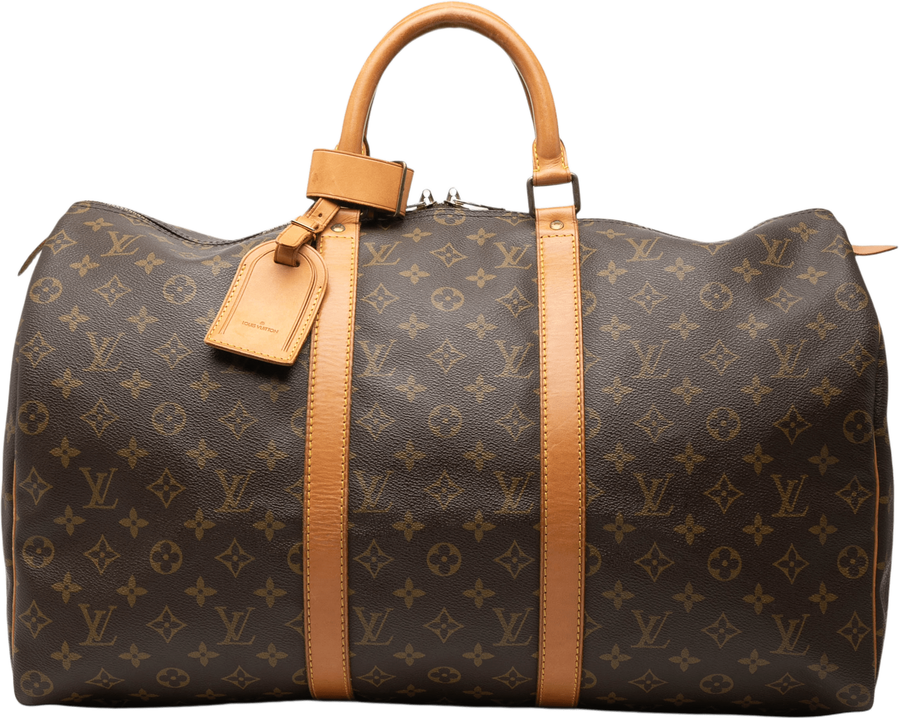 Louis Vuitton Monogram Keepall 50, från Luxclusif, i färgen brown.