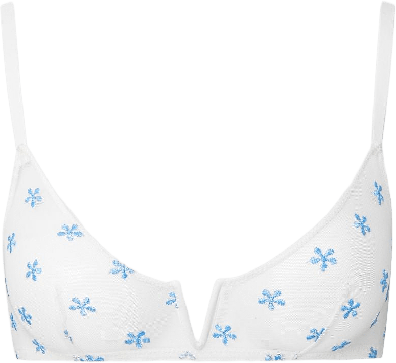 Mesh V-balconette, från Understatement, i färgen cream/baby blue.