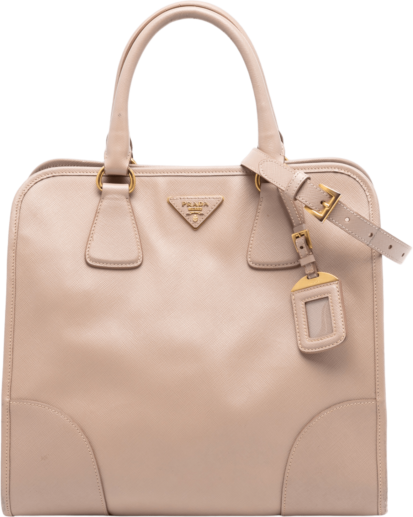 Prada Saffiano Lux Shopping Tote, från Luxclusif, i färgen light pink.