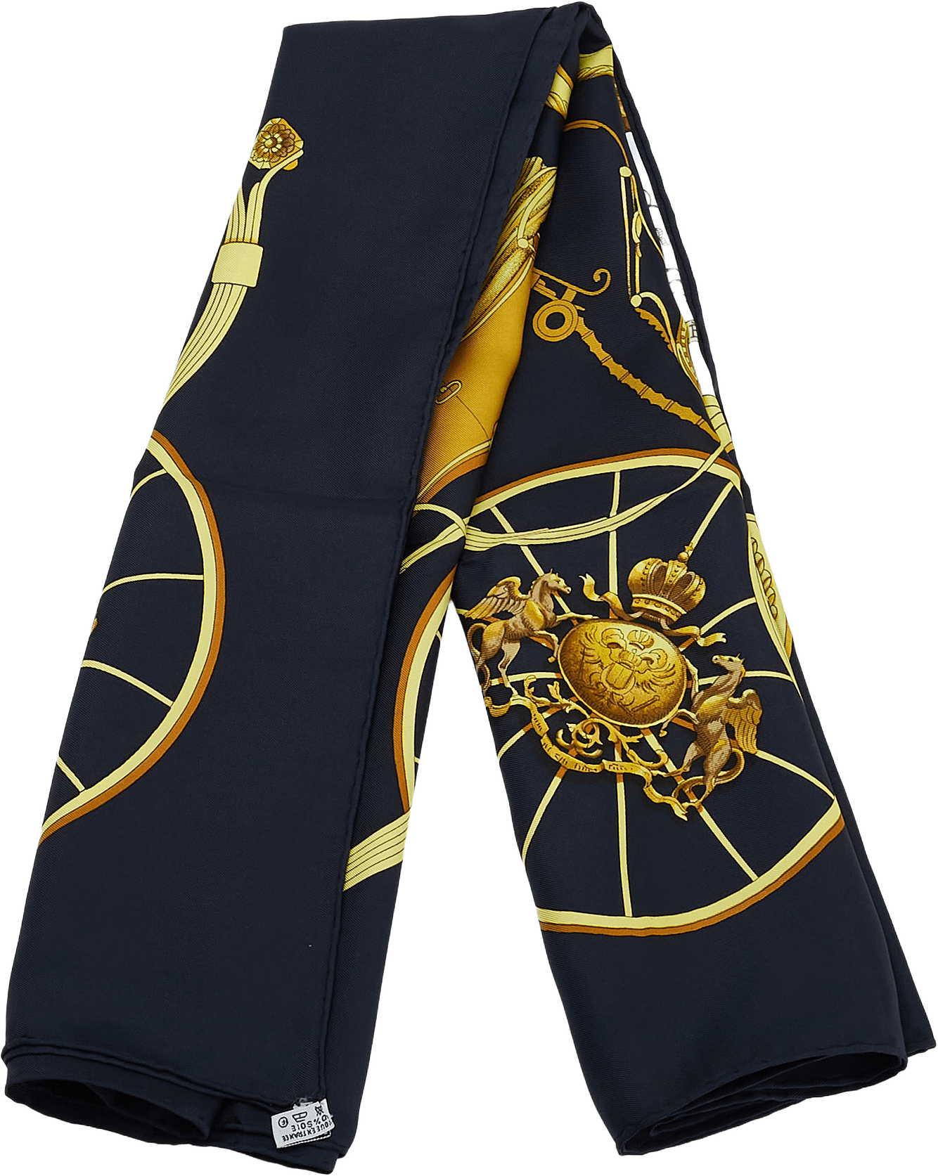 Hermès Springs Silk Scarf, från Luxclusif, i färgen navy.