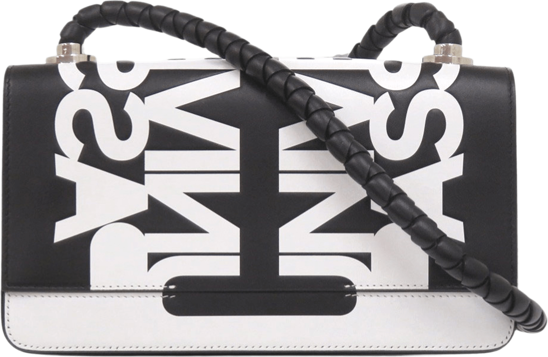 Burberry Bicolor Printed Leather Universal Passport Crossbody, från Luxclusif, i färgen black.