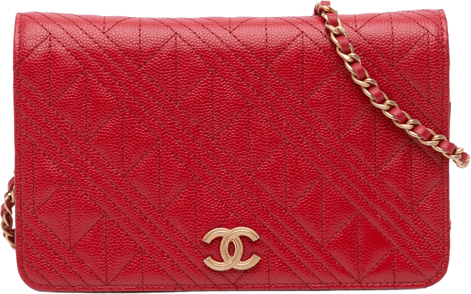 Chanel Cc Mixed Quilt Caviar Wallet On Chain