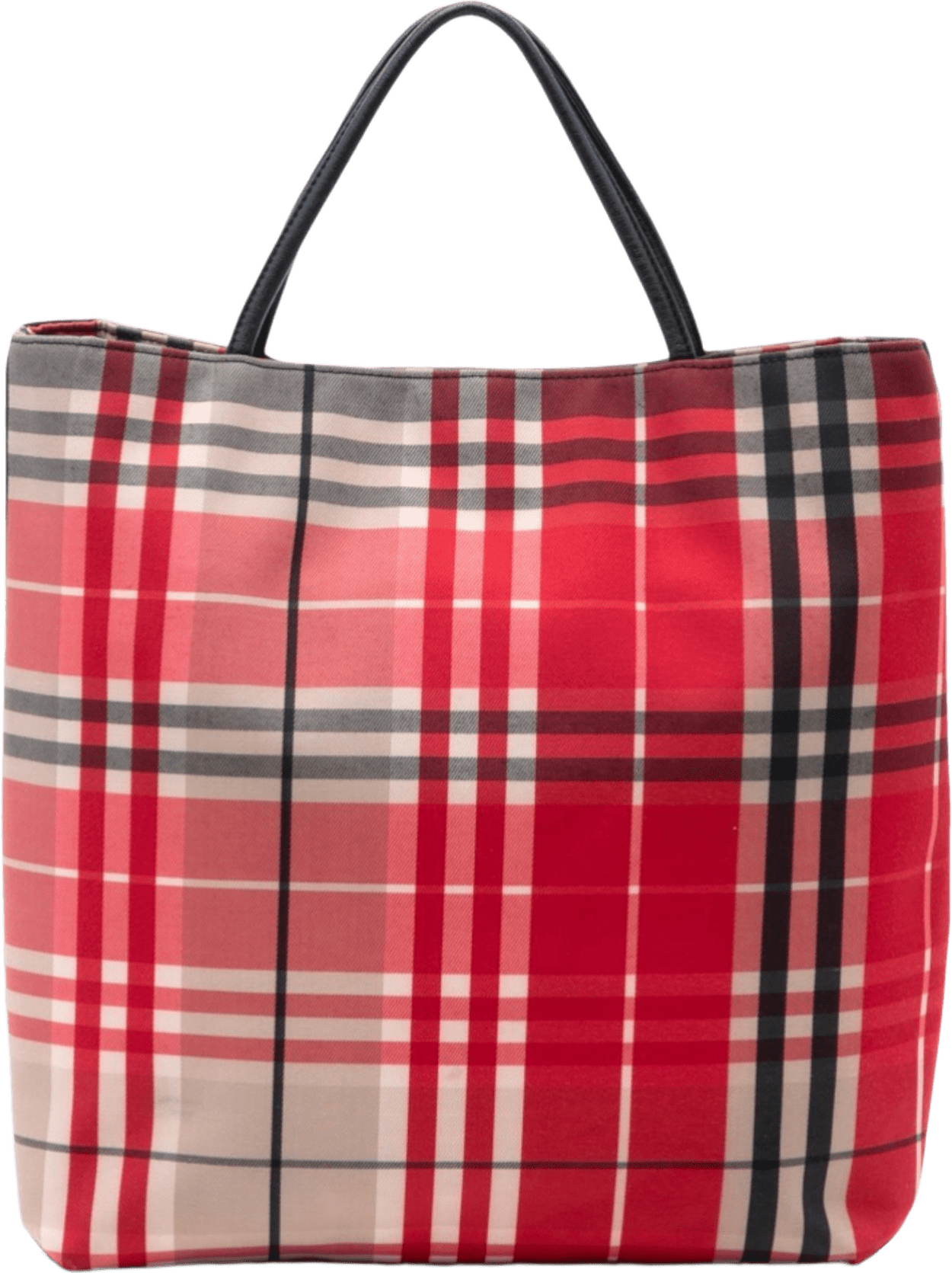 Burberry House Check Canvas Tote, från Luxclusif, i färgen red.