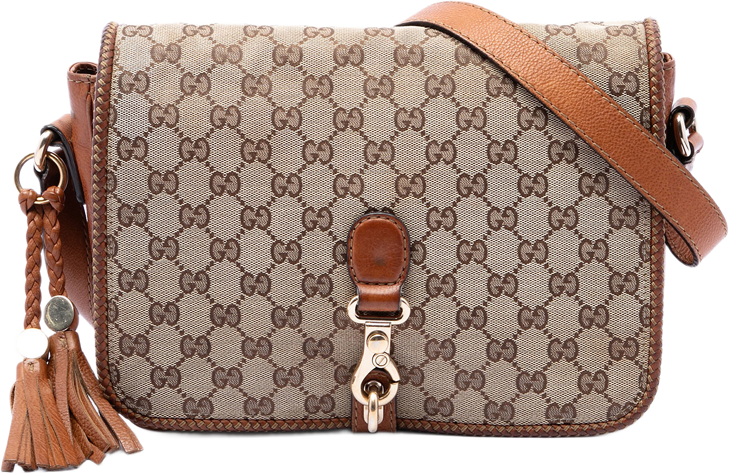Gucci Gg Canvas Marrakech Crossbody, från Luxclusif, i färgen beige.