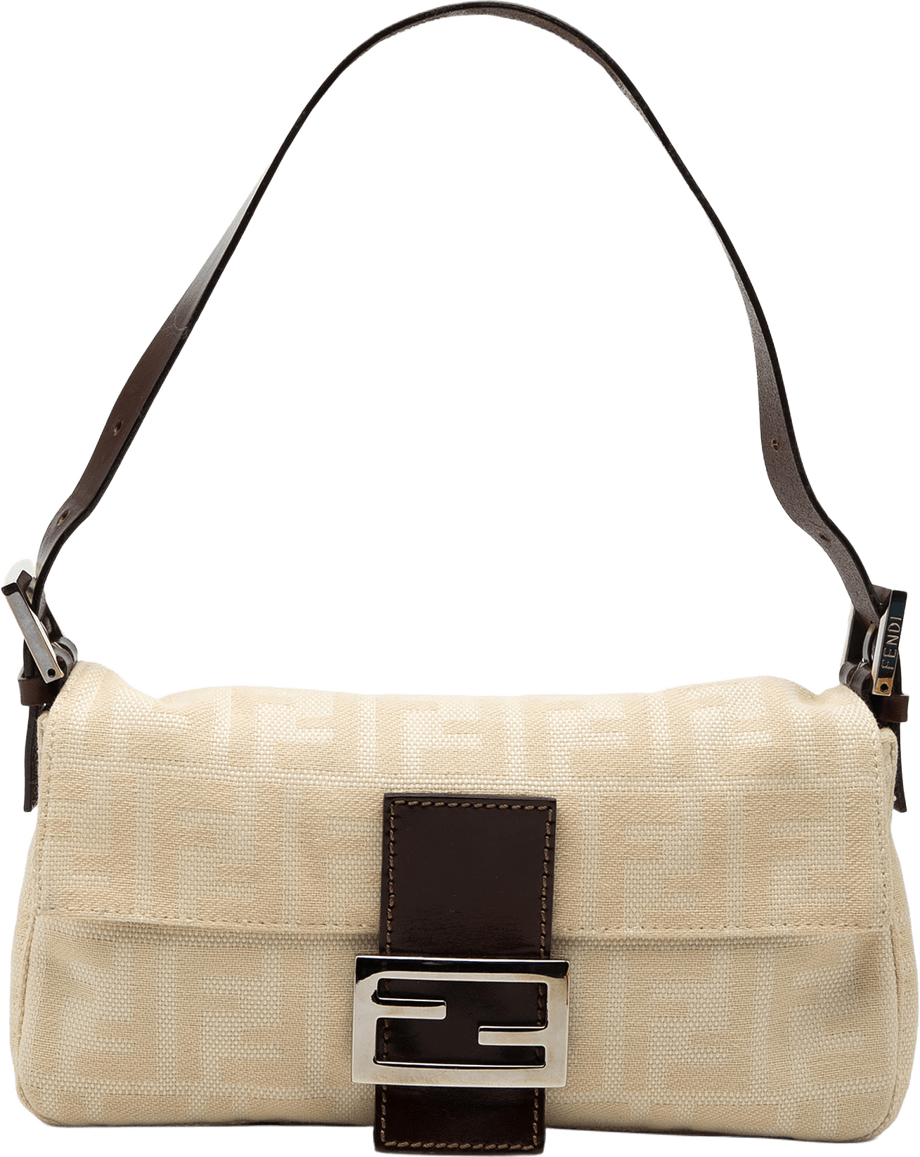Fendi Zucca Canvas Baguette, från Luxclusif, i färgen light beige.