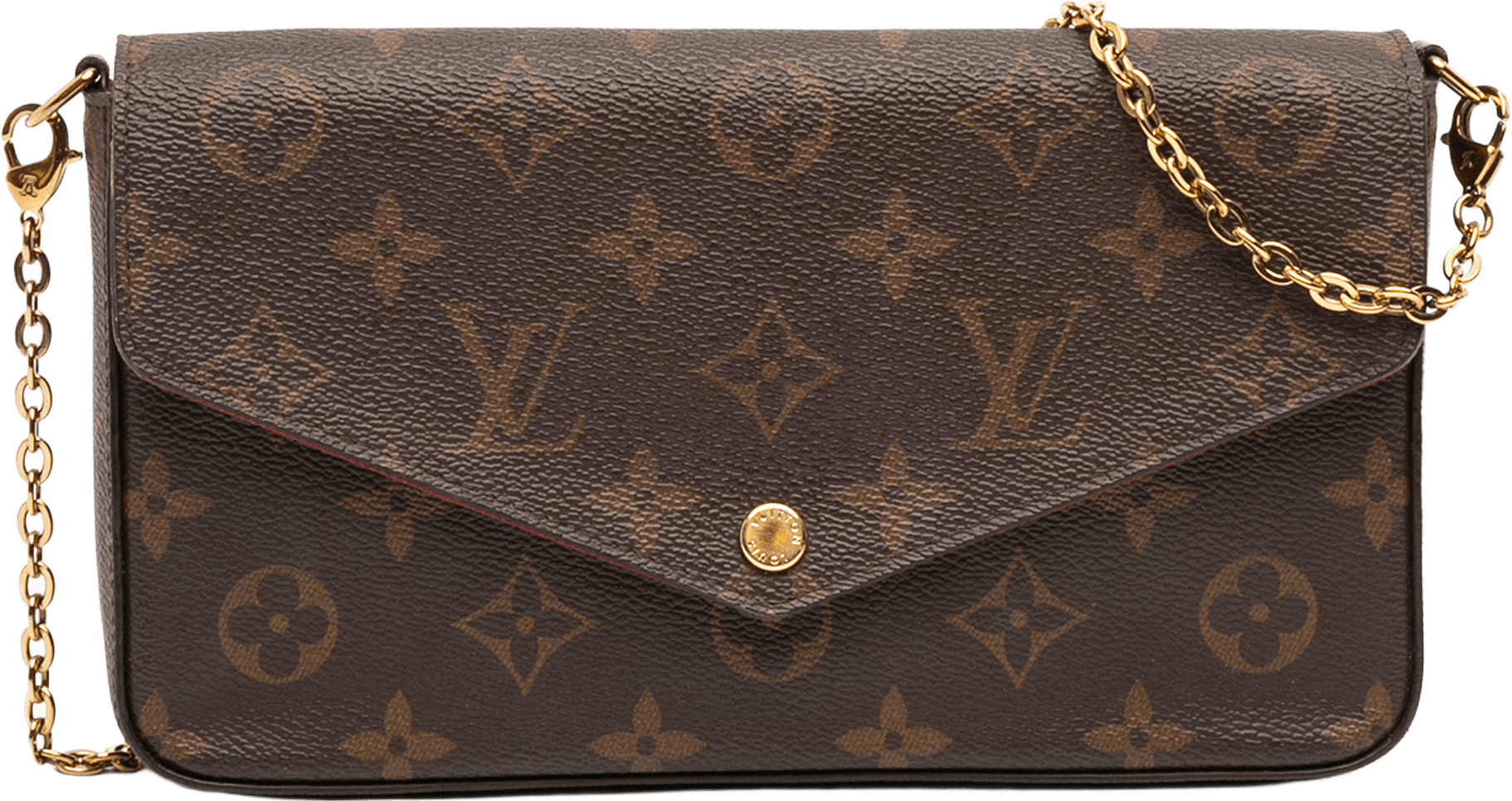Louis Vuitton Monogram Pochette Felicie, från Luxclusif, i färgen brown.