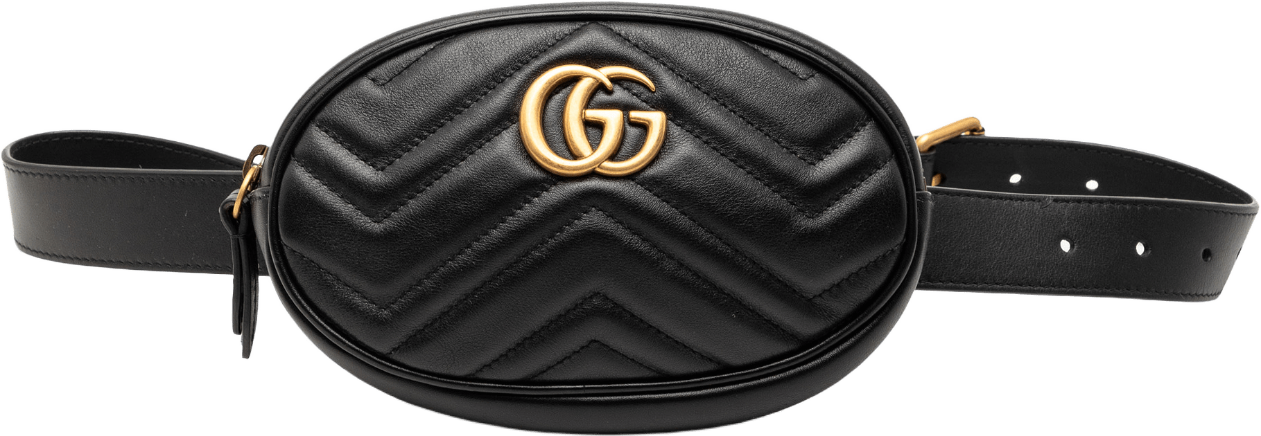 Gucci Gg Marmont Matelasse Leather Belt Bag, från Luxclusif, i färgen black.