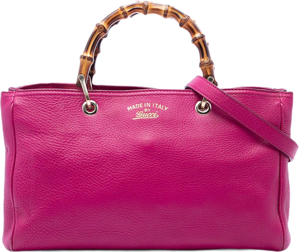Gucci Medium Calfskin Bamboo Shopper Satchel, från Luxclusif, i färgen rosa.