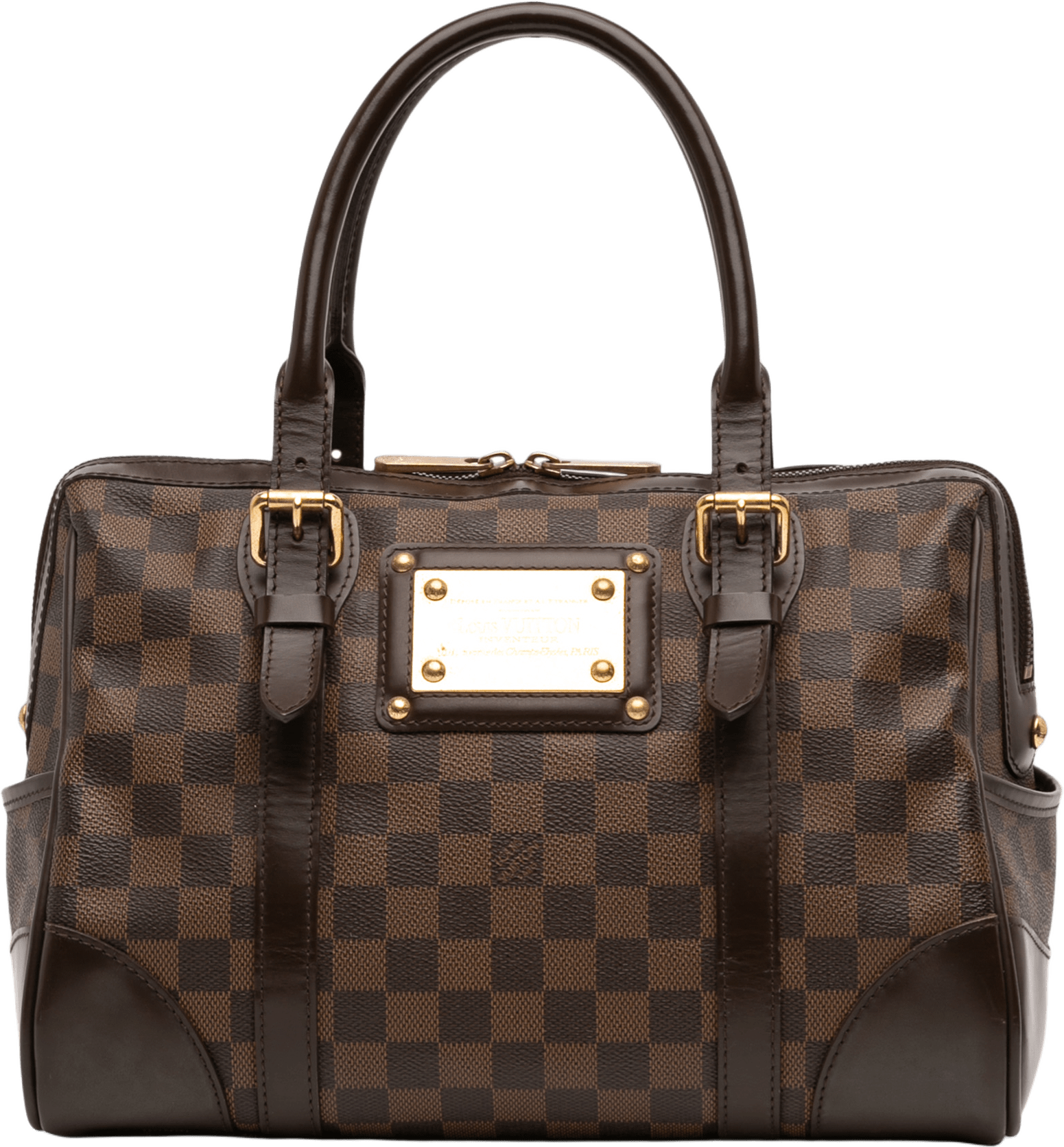 Louis Vuitton Damier Ebene Berkeley, från Luxclusif, i färgen brown.